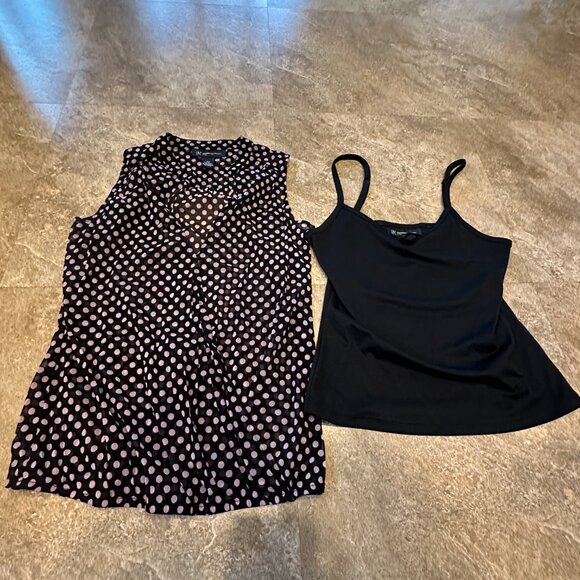 INC Concepts Women's Petite Black Polka Dot Shell & Camisole Top -PP - Picture 4 of 4